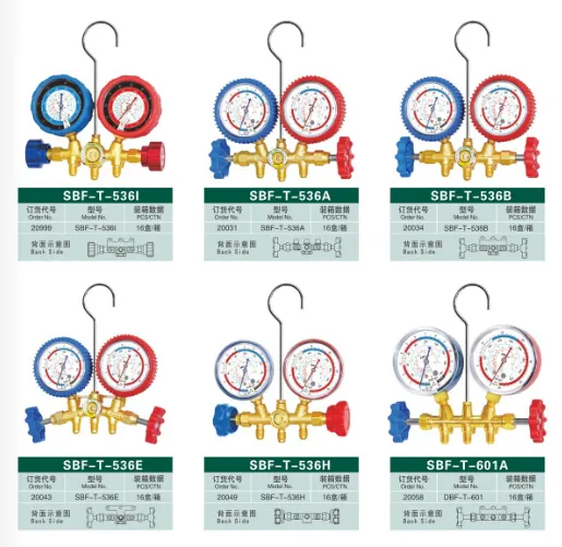 R22 R404A R134A R410A Air Conditioner Brass Valve Body Manifold Gauge Set