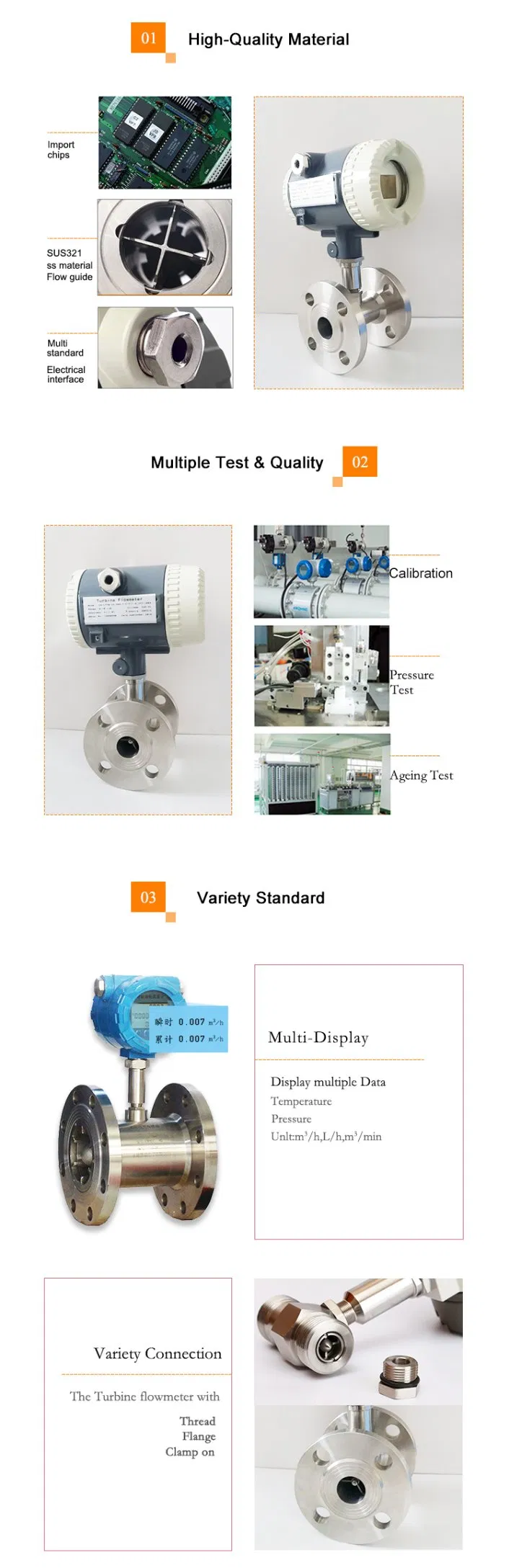 Shanghai Cixi High Accuracy Digital Milk Turbine Flow Meter Milk Flow Meter