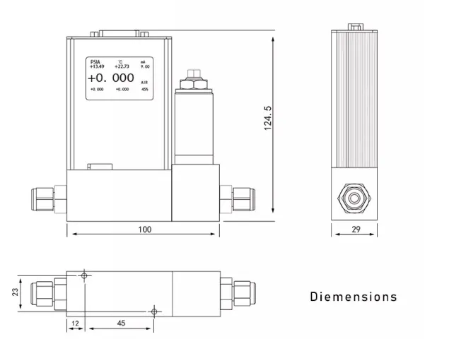 Thermal Principle Air Micro Gas Mass Flow Controller