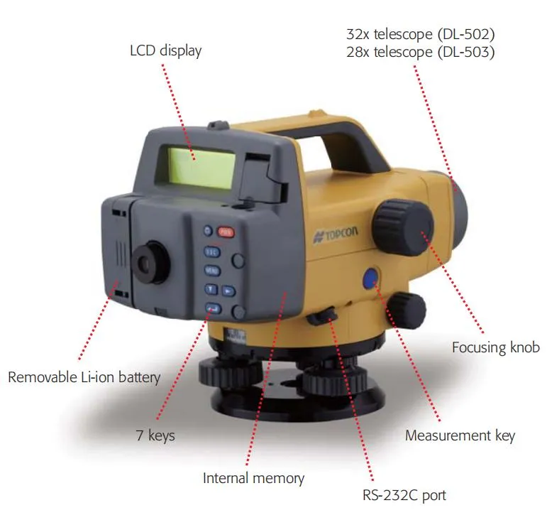 Topcon Dl503 Digital Survey Level Total Station with Laser Leveling
