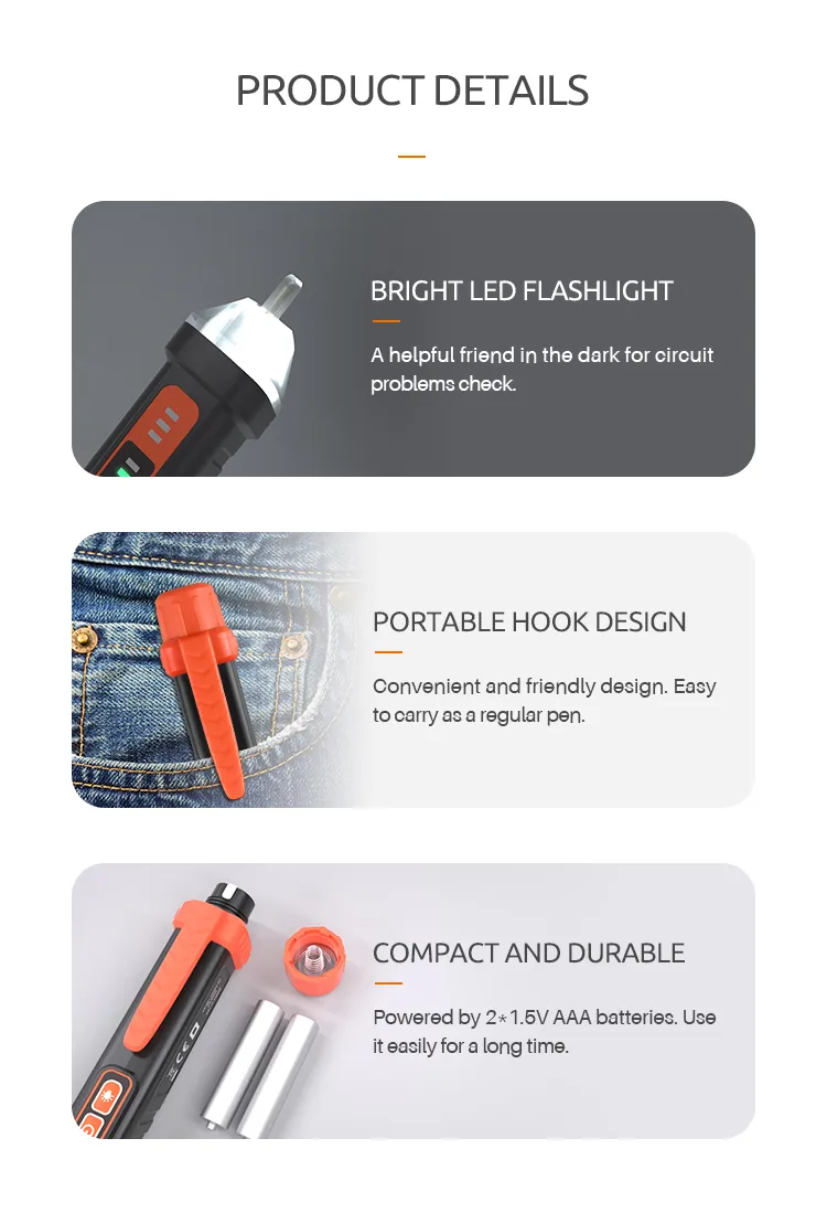 Yw-322 Non-Contact Voltage Tester with Dual Range AC 12V-1000V/48V-1000V